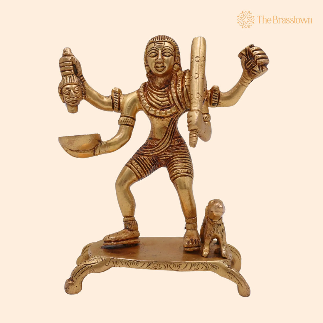 Brass Batuka Bhairav Idol – Handcrafted Batuk Bhairava Murti for Pooja, Temple, Home Décor, Pital Kalabhairava Statue 5 Inch 1