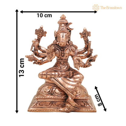 Bronze Handcrafted Varahi Devi Idol for Puja, Home Mandir &amp; Décor 5 Inch 5