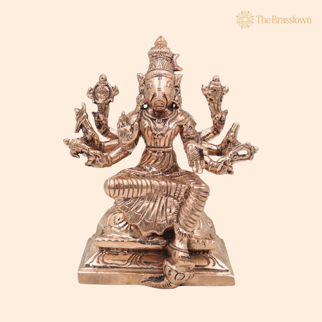 Bronze Handcrafted Panchaloha Varahi Devi Idol – Chola Style Goddess Barahi Statue for Pooja &amp; Temple 5 Inch 1