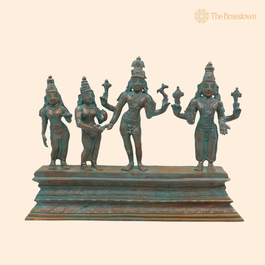 Shiva Parvati Kalyanam Idol in Panchaloha Bronze – Handcrafted Traditional South Indian Sculpture for Puja, Home Mandir &amp; Décor 10 Inch 1
