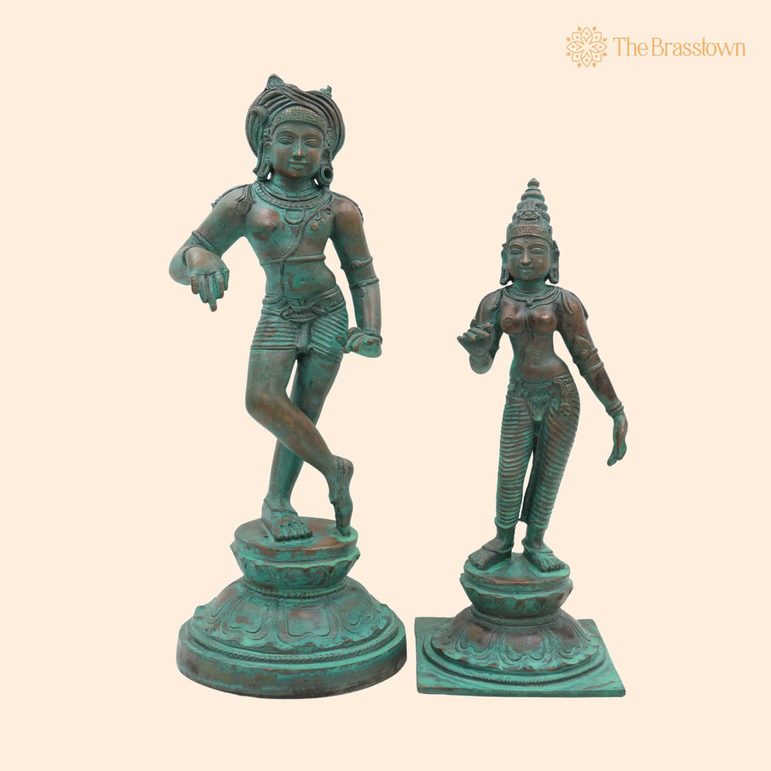 Bronze Vrishavahana Shiva Parvati Idol – Handcrafted Traditional Murti for Puja, Home Mandir &amp; Décor 12 Inch 1