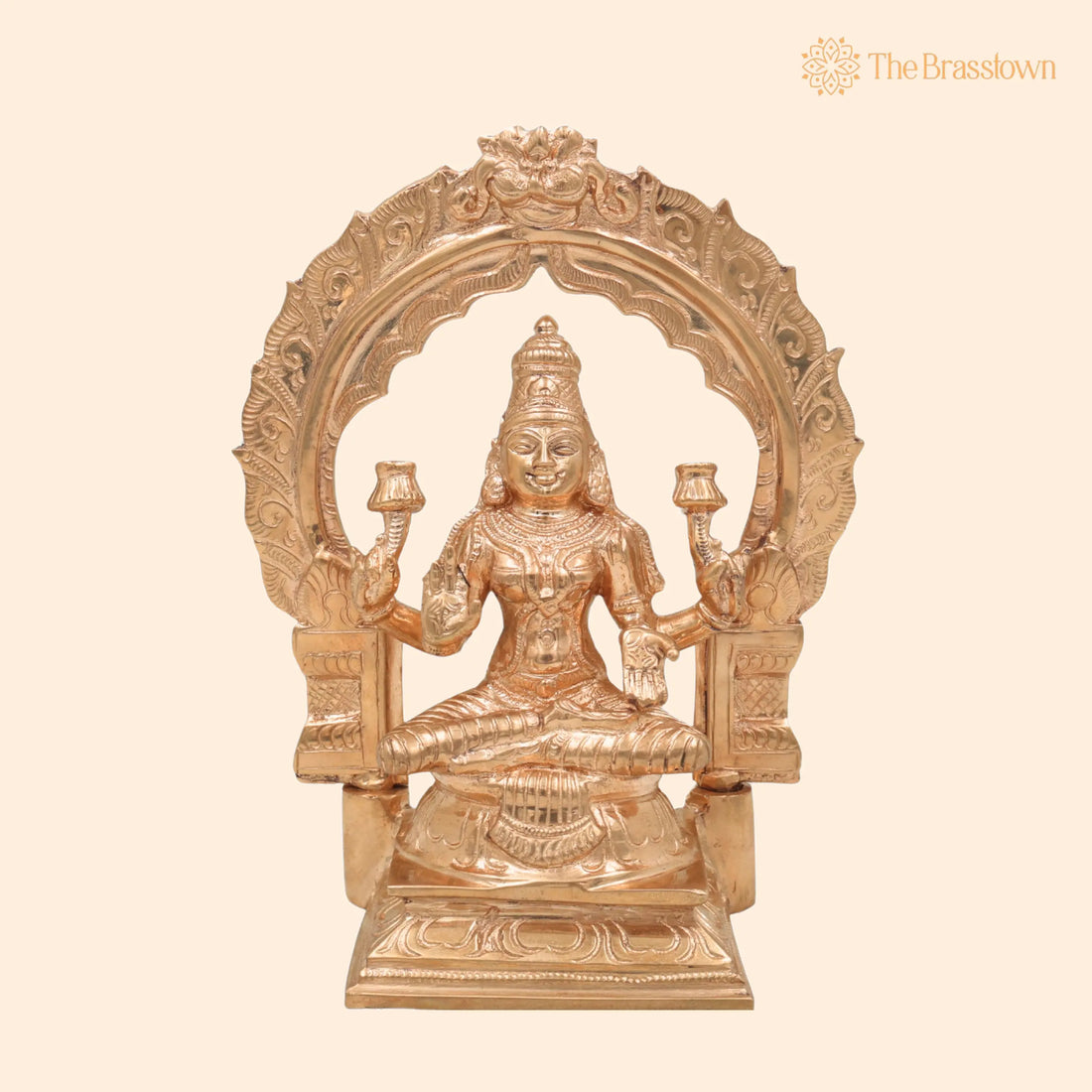 Bronze Handcrafted Panchaloha Lakshmi Idol – South Indian Mahalakshmi Statue for Pooja &amp; Home Décor 7 Inch 1