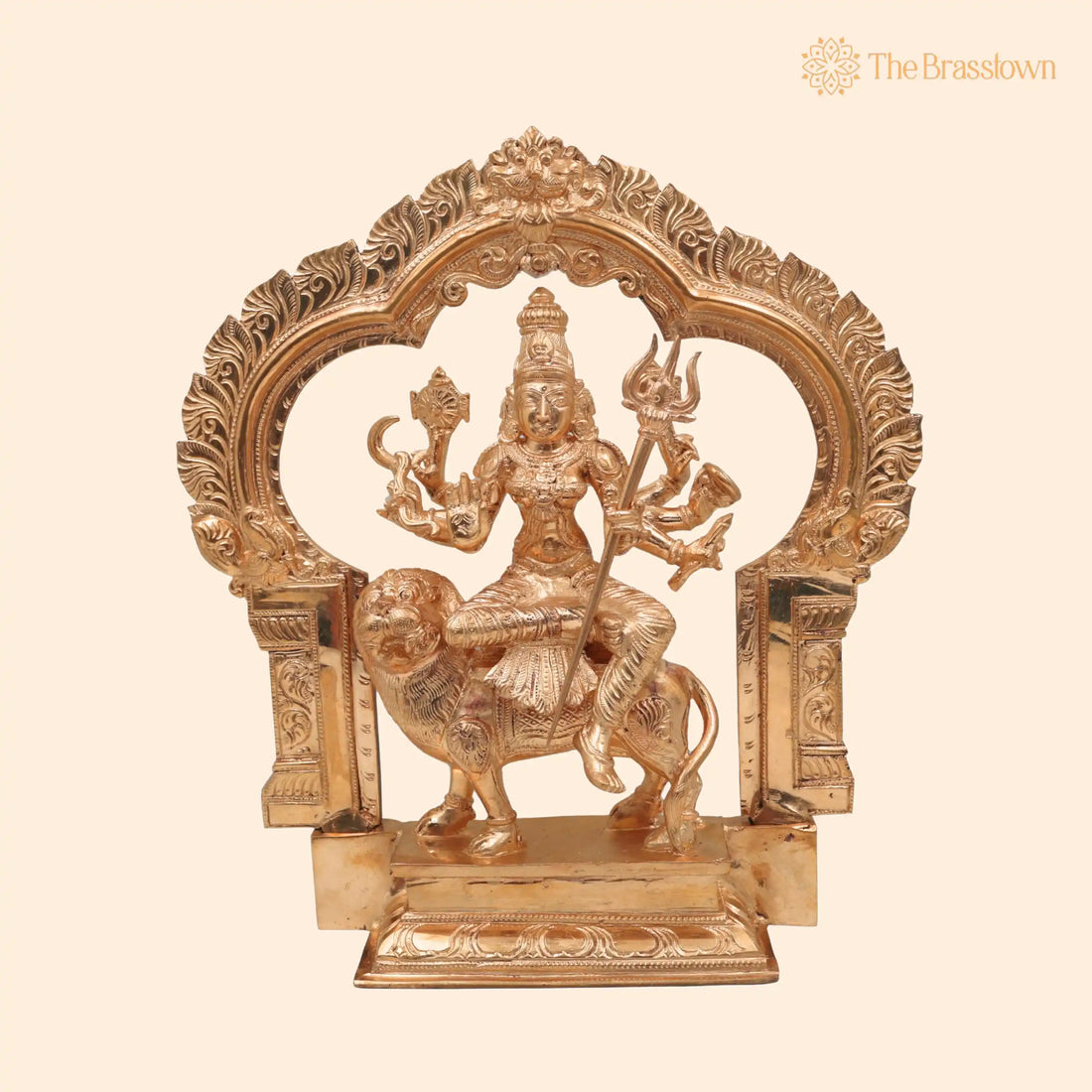 Bronze Handcrafted Durga Idol – Panchaloha Traditional Chola Art Sculpture for Temple &amp; Home Décor 12.5 Inch 1