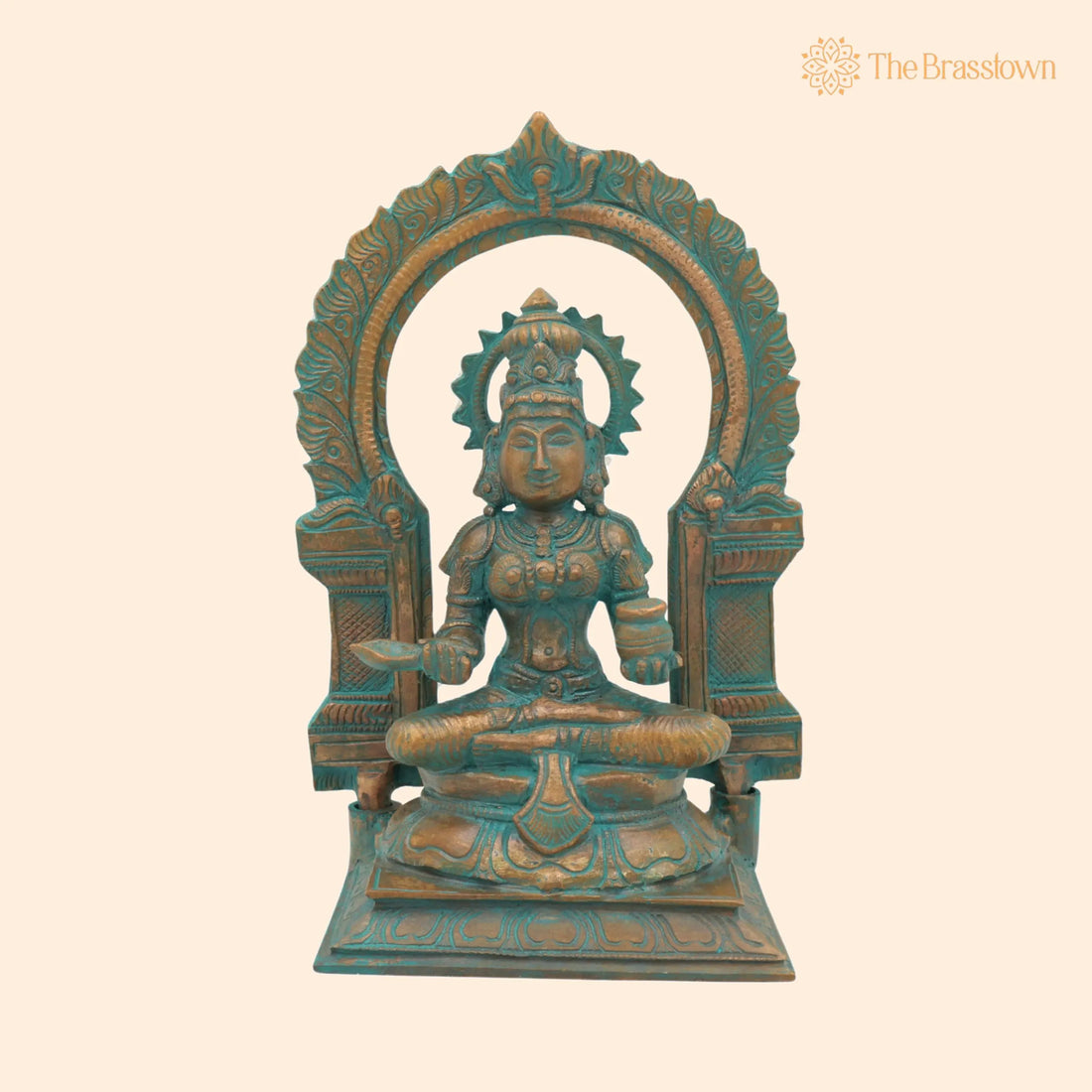 Bronze Handcrafted Panchaloha Annapurna Devi Idol – Chola Art Annapurneshwari Statue for Puja &amp; Décor 8.5 Inch 1