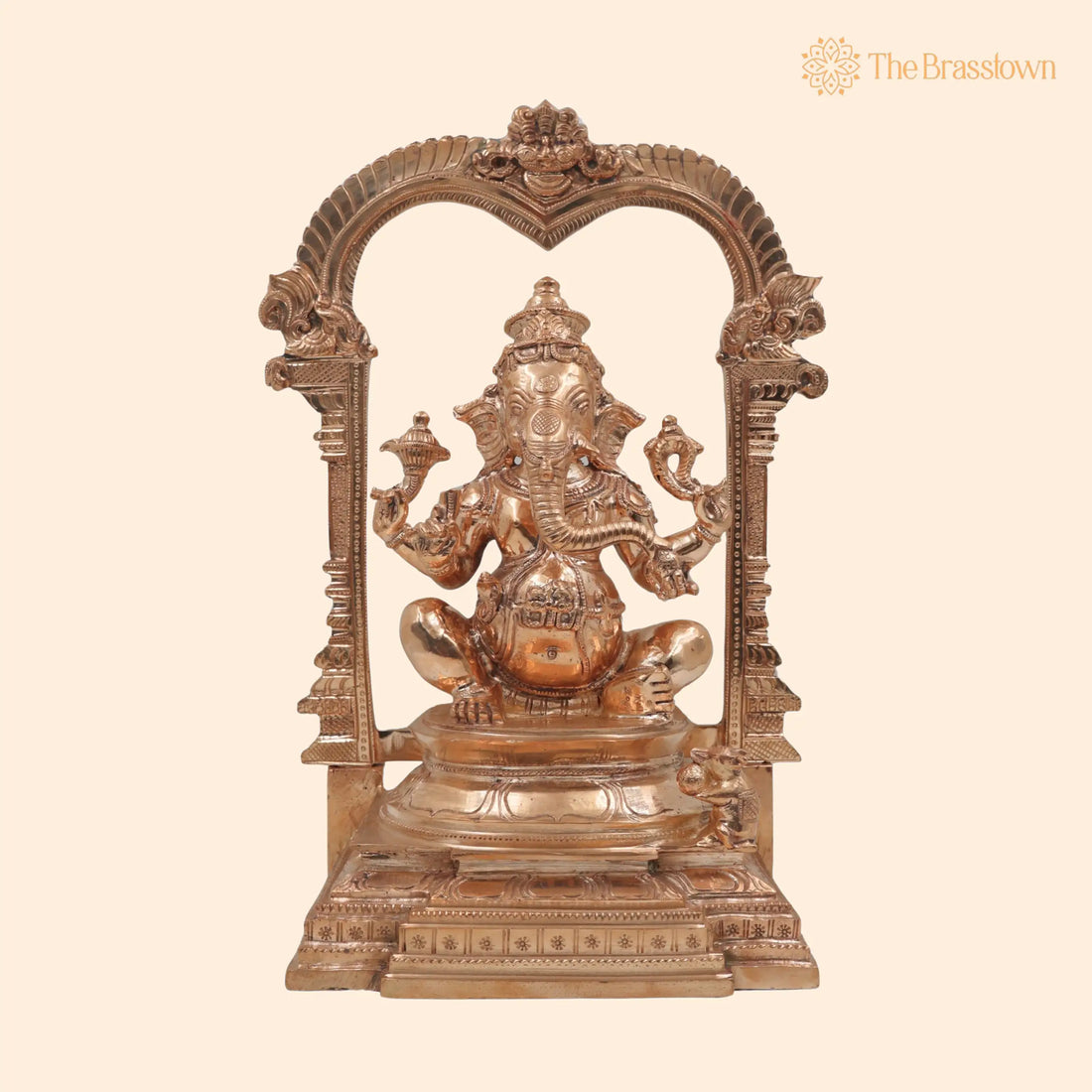 Bronze Handcrafted Panchaloha Ganesha Idol – Traditional Chola Art Vinayaka Murti for Home Temple, Vastu &amp; Spiritual Décor 15.5 Inch 1
