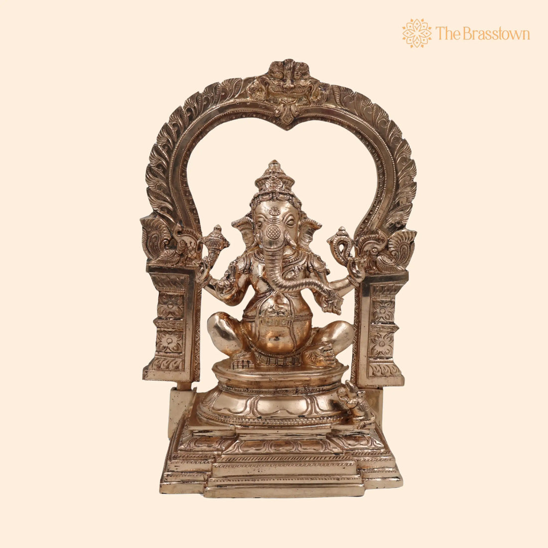 Bronze Handmade Panchaloha Ganesha Idol – Chola Style Vinayaka Murti for Pooja, Home Temple &amp; Gifting 15.5 Inch 1
