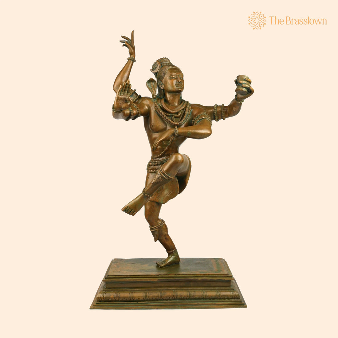 Bronze Handcrafted Panchaloha Dancing Shiva Tandava Statue – Lord Shiva Idol in Chola Style for Temple &amp; Home Décor 28.5 Inch 1