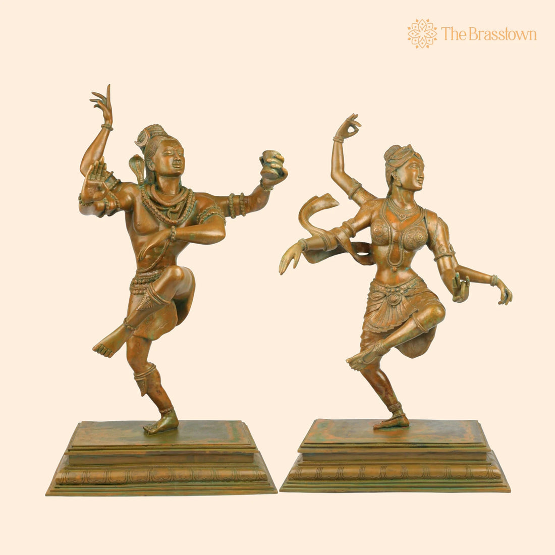 Panchaloha Bronze Dancing Shiva Parvati Idol – Handcrafted Traditional Murti for Puja, Home Mandir &amp; Décor 28.5 Inch 1