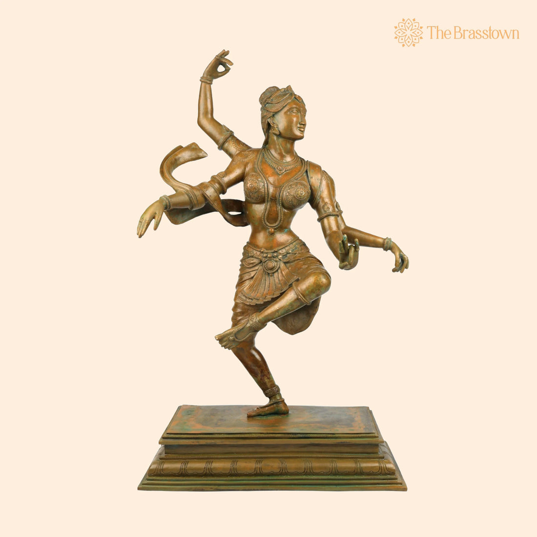 Bronze Handcrafted Panchaloha Dancing Parvati Idol for Puja, Home Mandir &amp; Décor 26.5 Inch 1