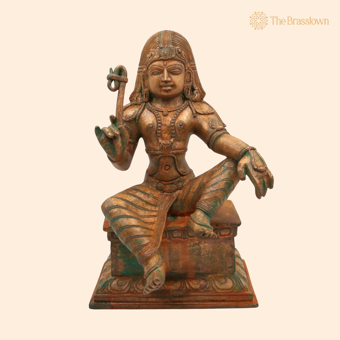 Bronze Handcrafted Panchaloha Ayyanar – Tamil Village Guardian Deity, Dharma Shasta, Kaaval Deivam for Home Décor &amp; Gifting 12 Inch 1
