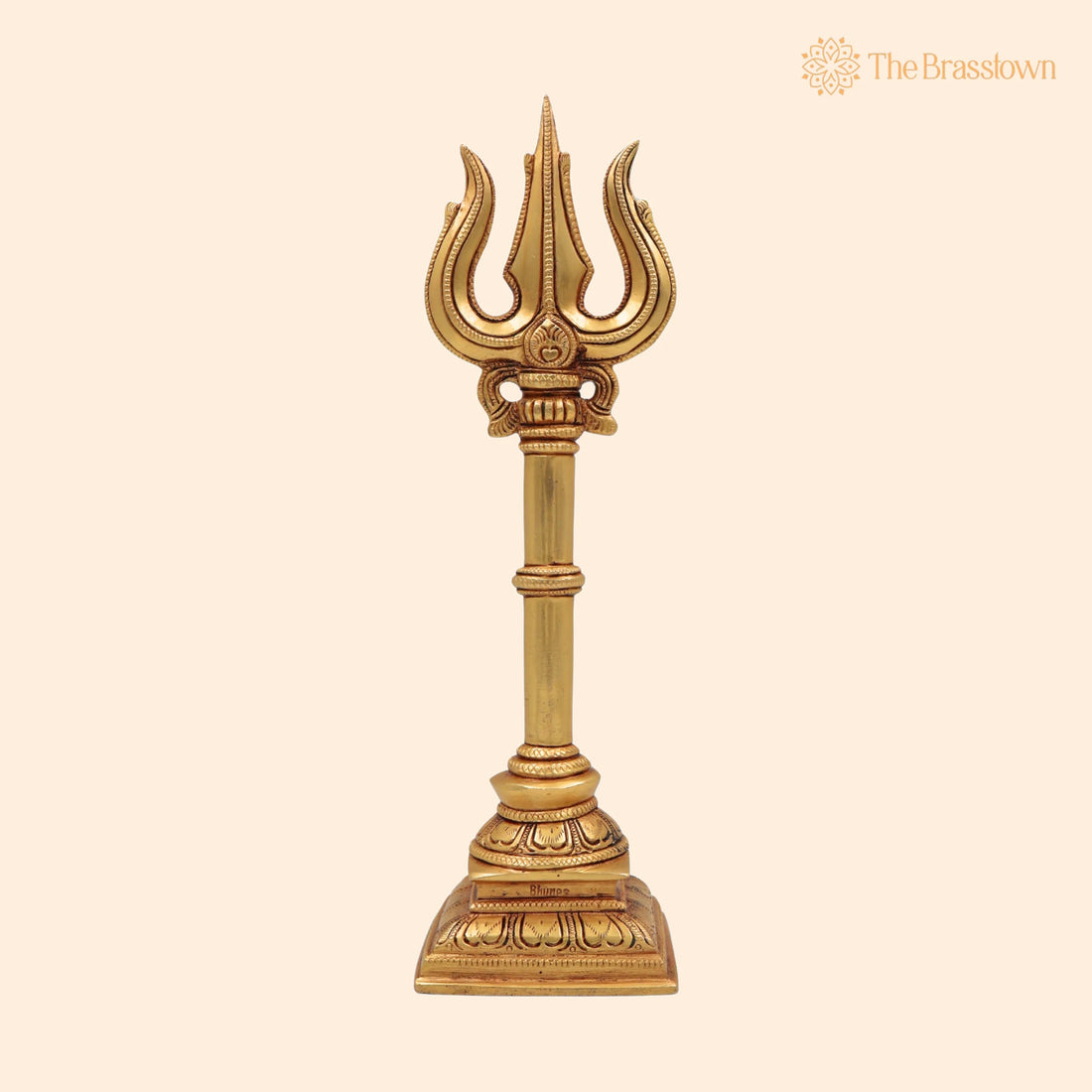 Brass Handcrafted Trishul Trident of Shiva - Shoolam – Trishula Trishool for Pooja, Wall Décor &amp; Temple 12 Inch 1