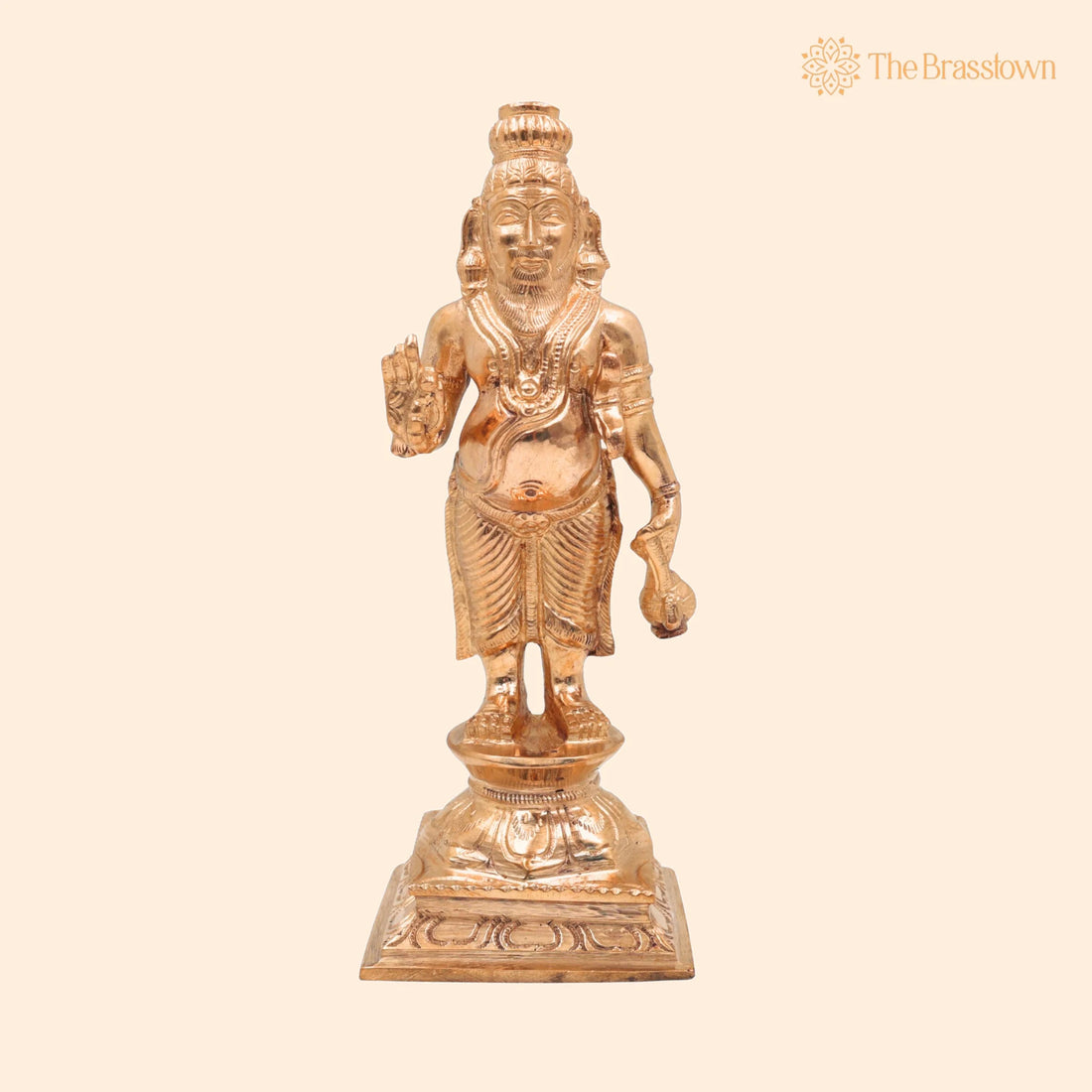 Handcrafted Bronze Agastya Idol – Panchaloha Agathiyar / Agasthya Muni / Siddhar Sculpture for Puja, Home Mandir &amp; Décor 4.5 Inch 1