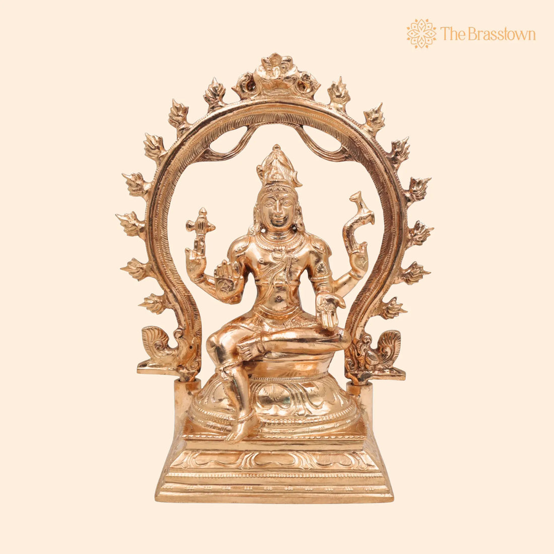 Handcrafted Bronze Lord Shiva Idol – Panchaloha Mahadev Murti, Adiyogi, Shankar, Neelkanth for Puja, Home Mandir &amp; Décor 10 Inch 1