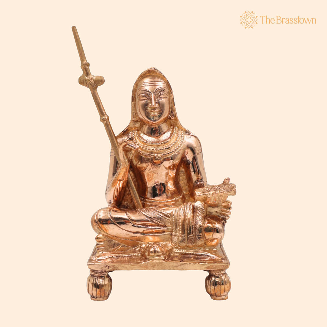 Handcrafted Bronze Adi Shankaracharya Idol – Panchaloha Jagadguru Shankara Murti for Puja, Home Mandir &amp; Décor 6.5 Inch 1