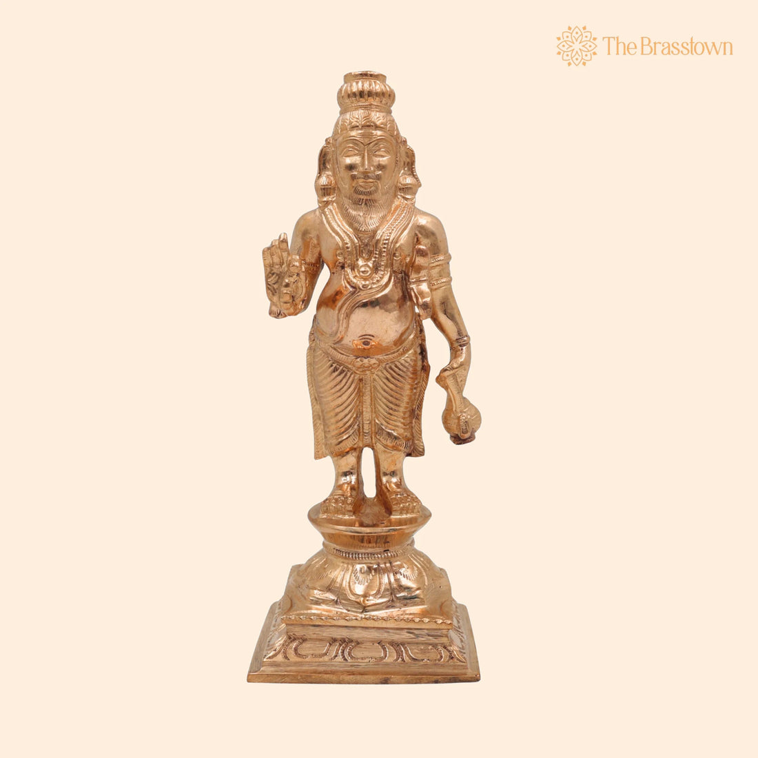 Bronze Agastya Idol – Handcrafted Panchaloha Sage Agasthya Muni Statue, Tamil Siddhar Agathiyar Sculpture in Chola Art Style 8 Inch 1