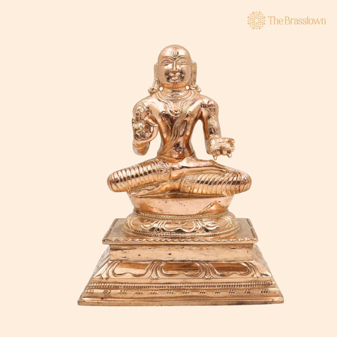 Bronze Handcrafted Madhvacharya Idol – Purnaprajna Anandatirtha Dvaita Acharya Statue in Panchaloha for Puja, Home Mandir &amp; Décor 7 Inch 1