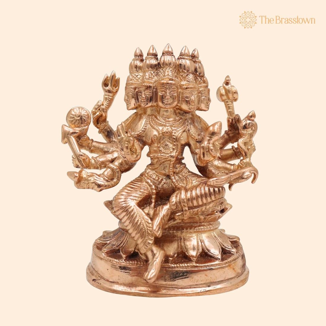 Handcrafted Bronze Vishwakarma Idol – Panchaloha Lord Vishwakarma Murti, Vishvakarman Bhagwan for Pooja, Temple &amp; Factory Worship 3.5 Inch 1