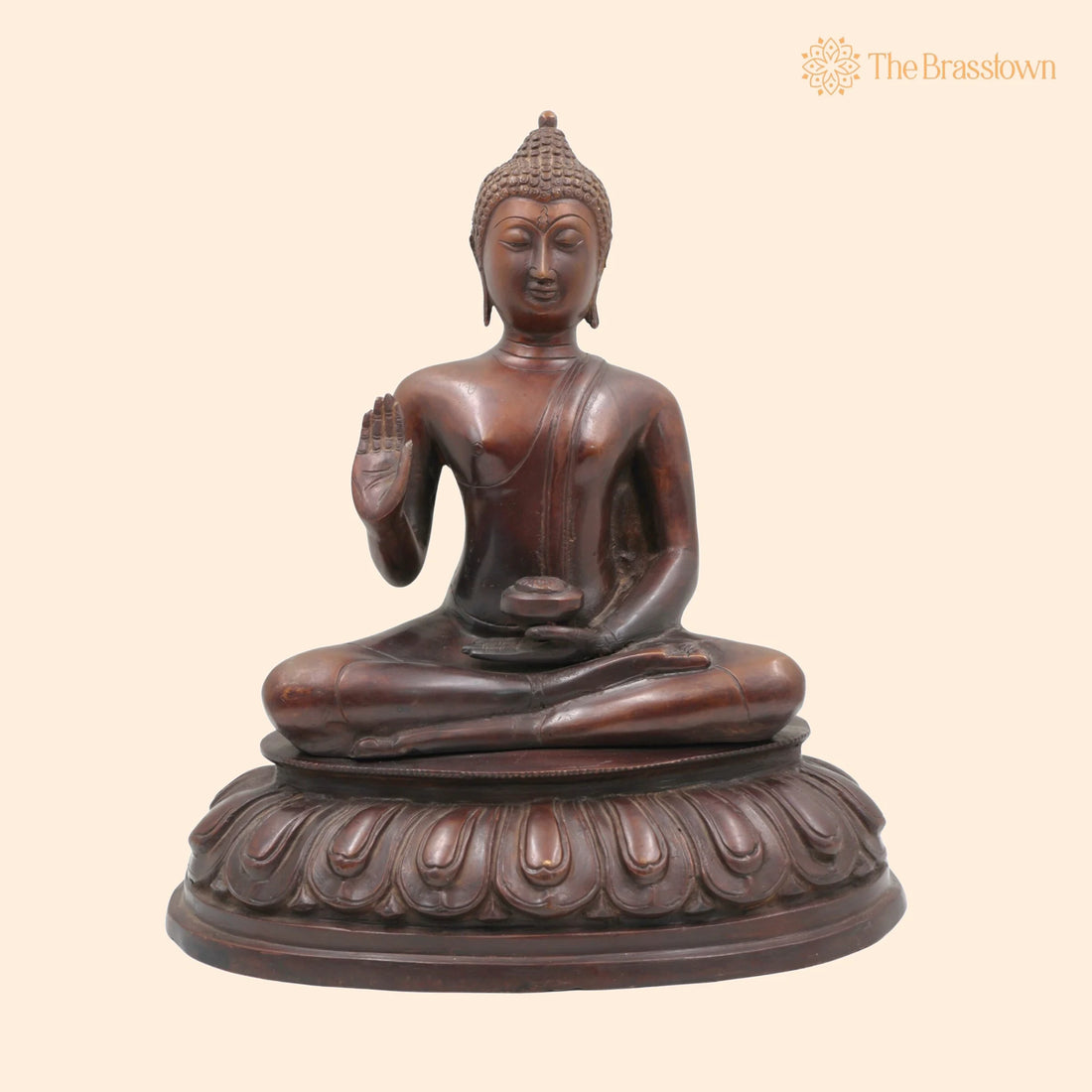Brass Gautam Buddha Idol – Handcrafted Pooja, Temple, Siddhartha Tathagata Buddha Statue Showpiece, 5.85 KG 5.5 Inch 1