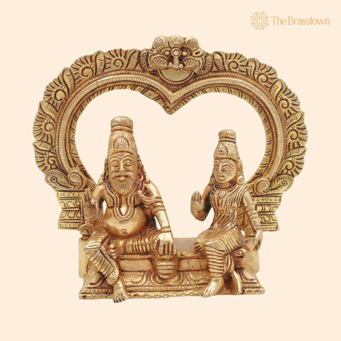 Bronze Agastya Lopamudra Idol – Handcrafted Panchaloha Murti, South Indian Decorative &amp; Puja Statue 7 Inch 1