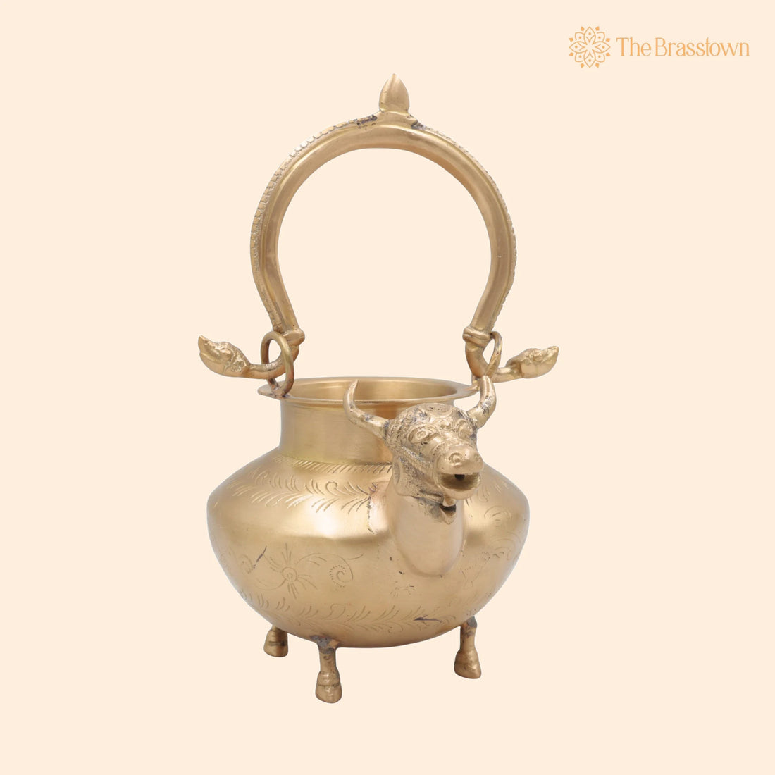 Gomukh Brass Kamandal for Pooja – Handcrafted Cow-Face Spout for Puja Rituals &amp; Home Mandir 11 Inch 1