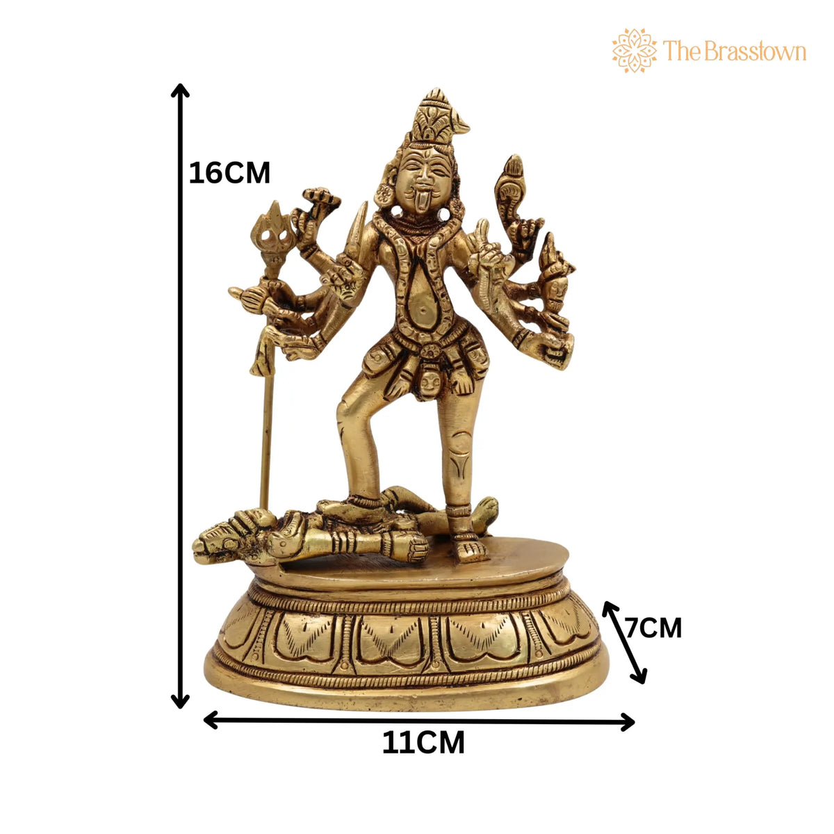 Brass Kali Idol – Handcrafted Temple &amp; Home Décor 6 Inch 5