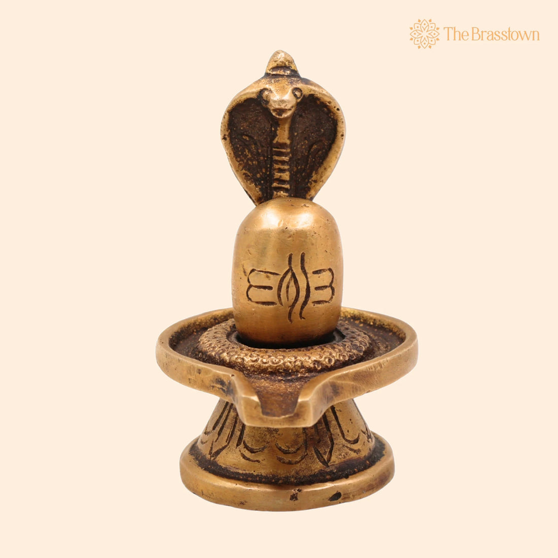 Brass Handcrafted Shiva Lingam Idol – Lingam, Pital Shivling Murti for Pooja, Vastu &amp; Jyotirlinga Worship 3 Inch 1