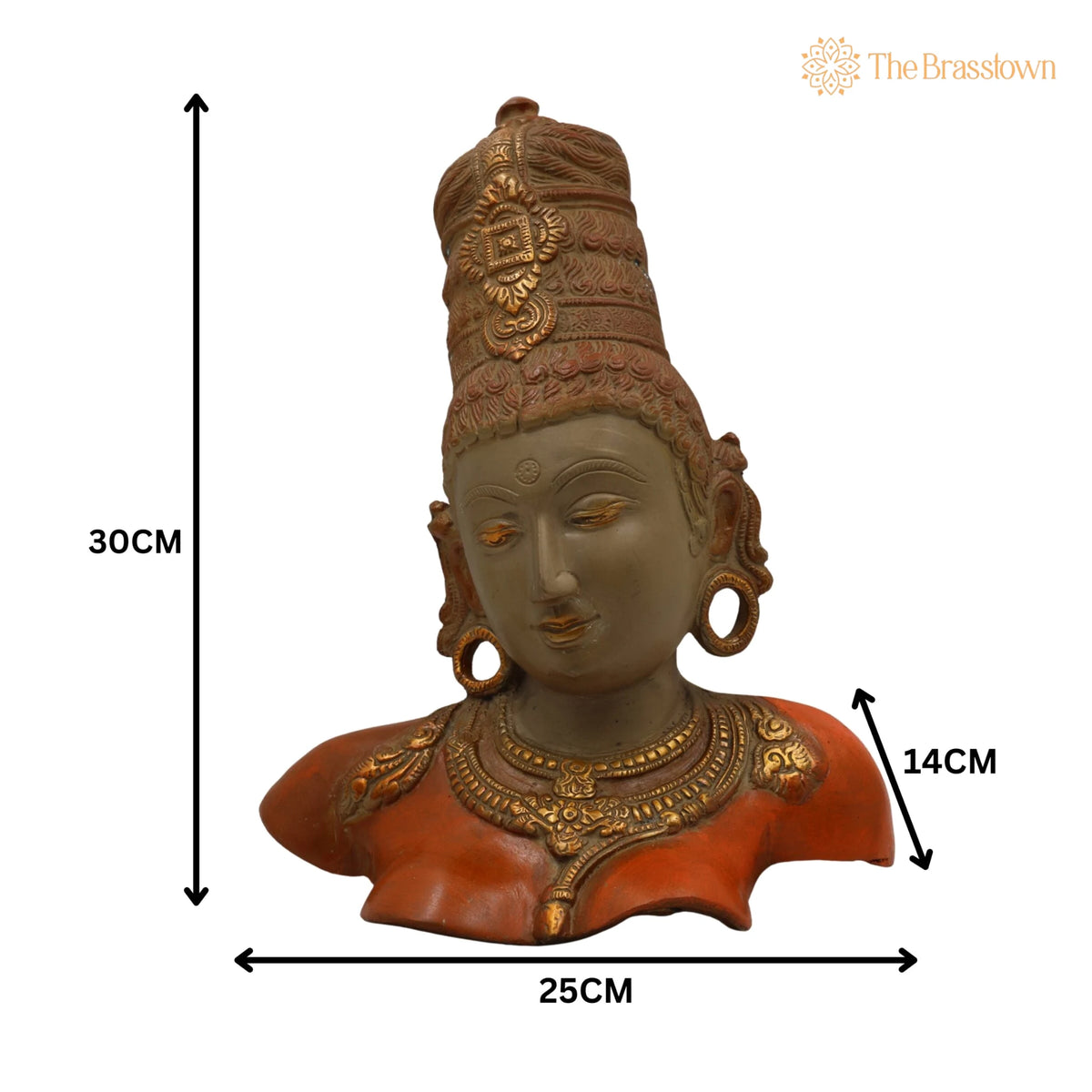 Brass Parvati Face Idol – Handcrafted Home Temple &amp; Spiritual Décor 12 Inch 5