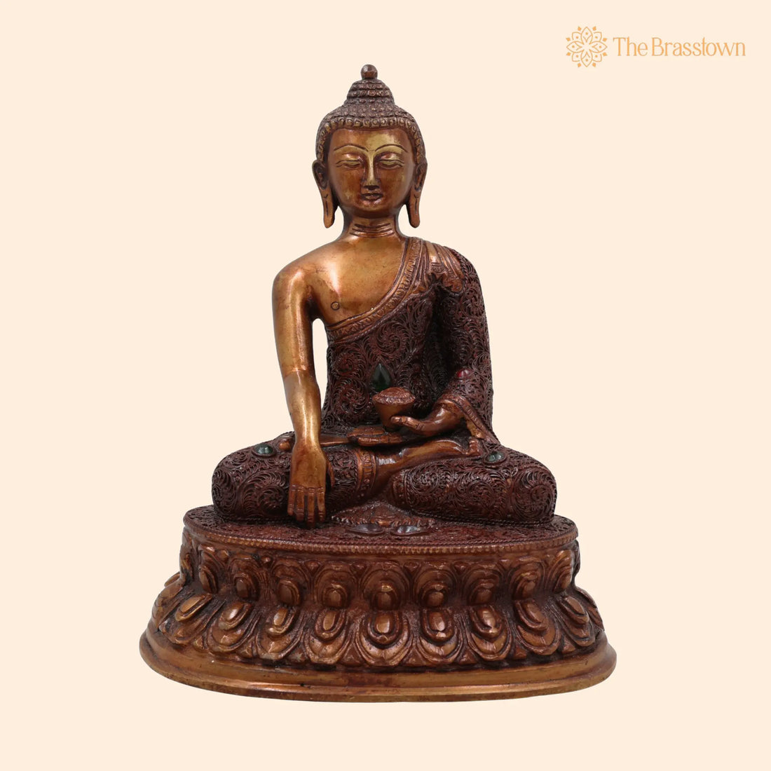 Brass Handcrafted Gautam Buddha Idol – Meditation, Vastu &amp; Spiritual Décor 10 Inch 1