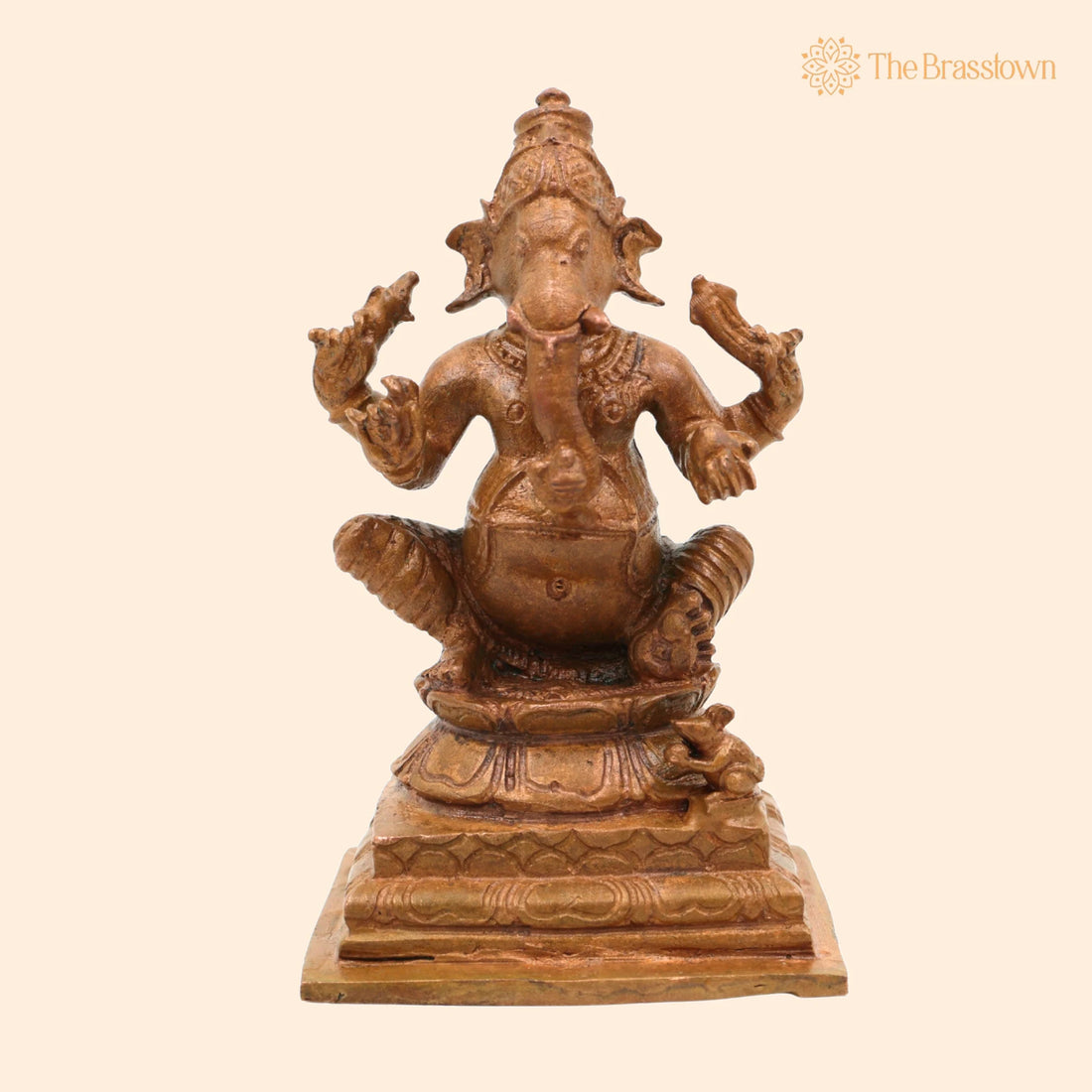 Bronze Panchaloha Ganesha Idol – Handcrafted Vinayaka Ganapati Bappa Murti for Puja, Home Mandir &amp; Décor 3 Inch 1