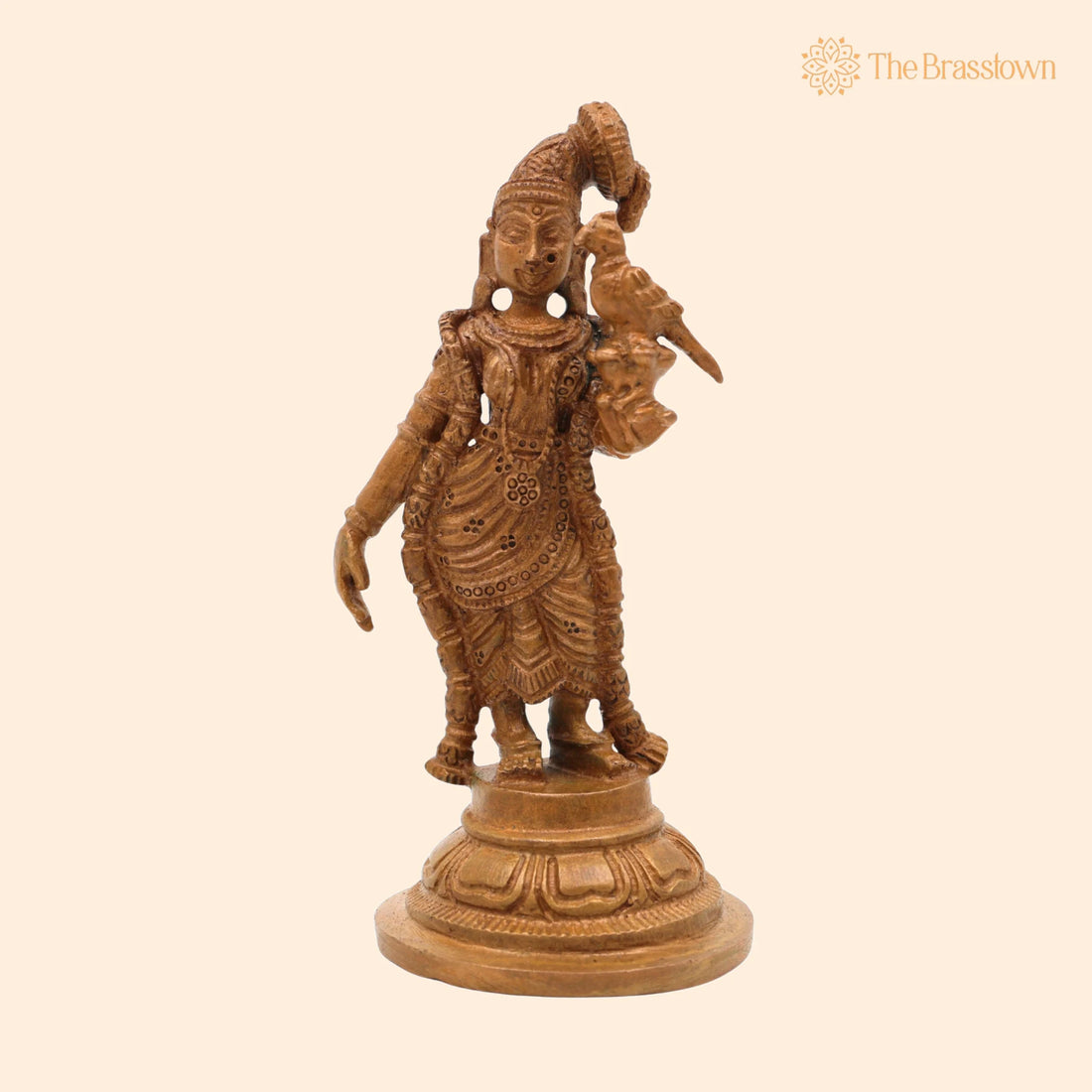 Bronze Handcrafted Meenakshi Idol – Madurai Meenakshi Temple Statue, Panchaloha Murti 3.5 Inch 1