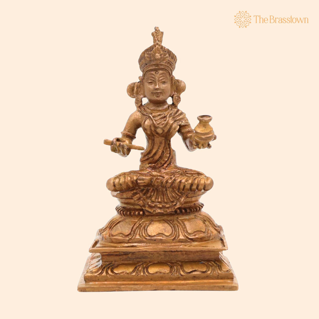 Bronze Annapurna Devi Idol – Handcrafted Goddess Annapurna Murti for Pooja, Home Décor &amp; Spiritual Gifts 3 Inch 1