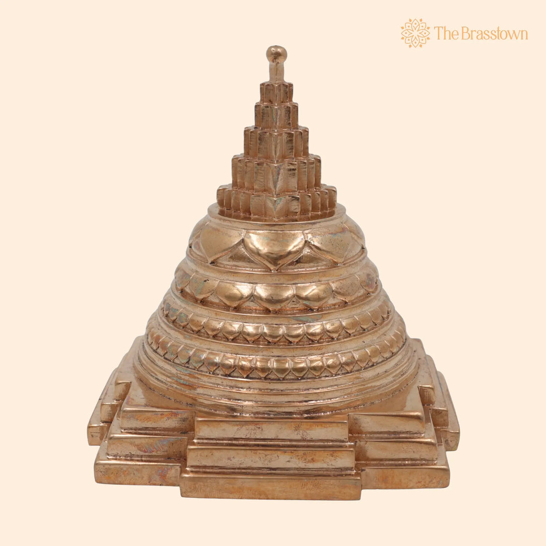 Handcrafted Bronze Shree Yantra – Sri Chakra, Shri Yantra, Maha Meru, Tripura Sundari Yantra, Panchaloha Sacred Yantra for Puja 4 Inch 1