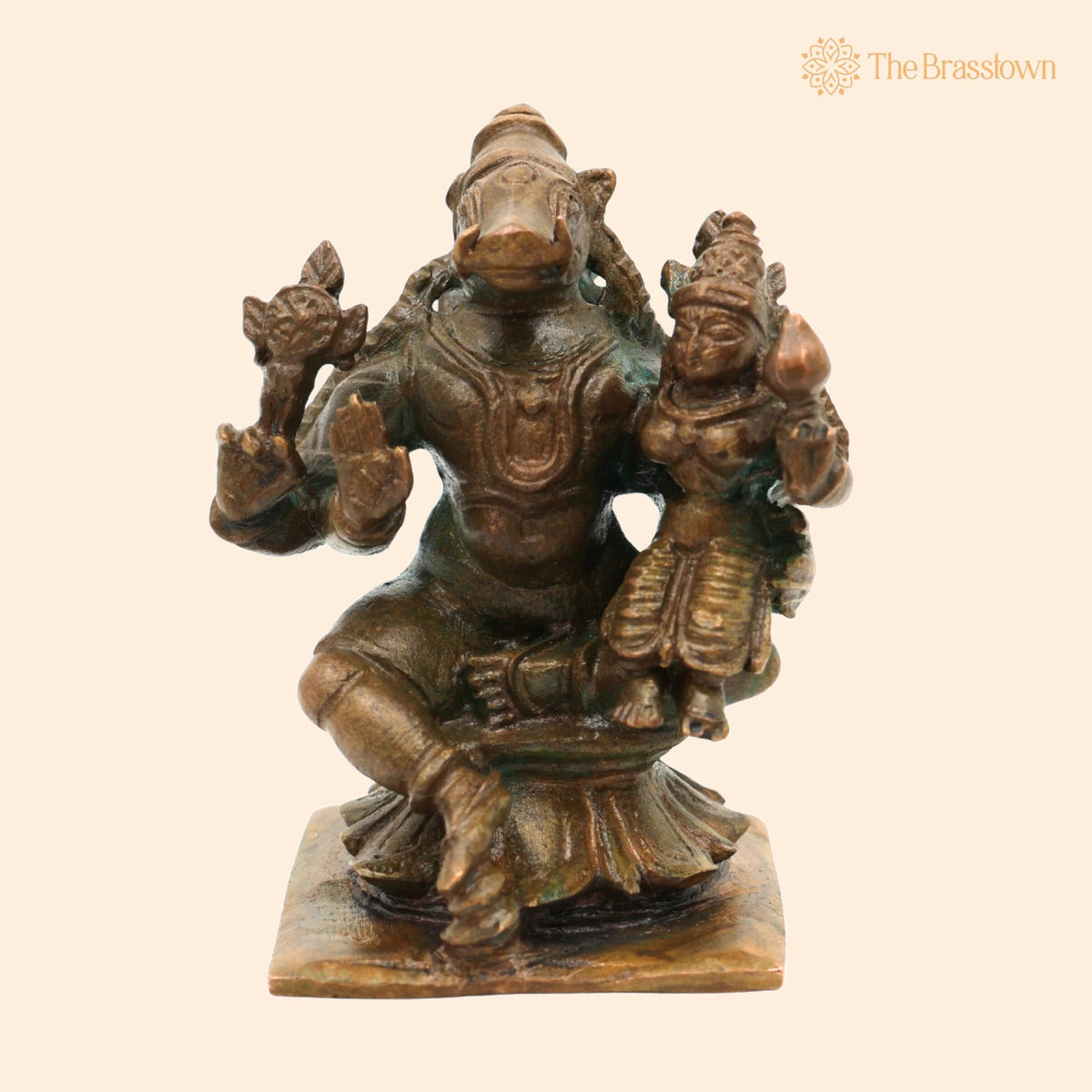 Bronze Handcrafted Varaha Lakshmi Idol – Temple &amp; Home Décor Statue 2.5 Inch 1
