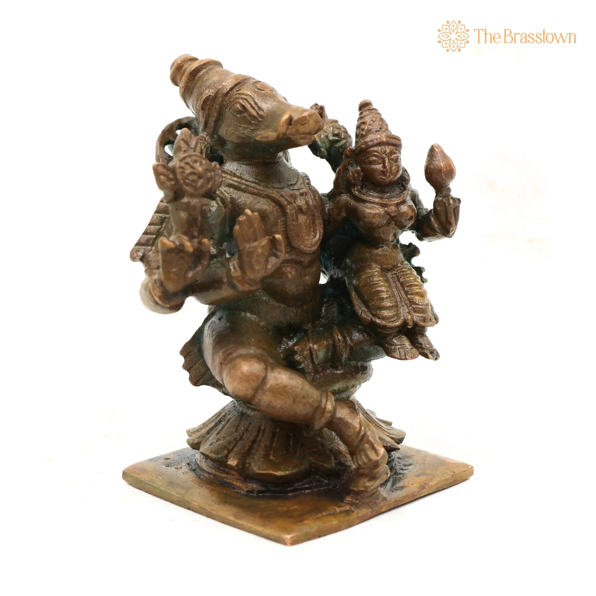 Bronze Handcrafted Varaha Lakshmi Idol – Temple &amp; Home Décor Statue 2.5 Inch 2