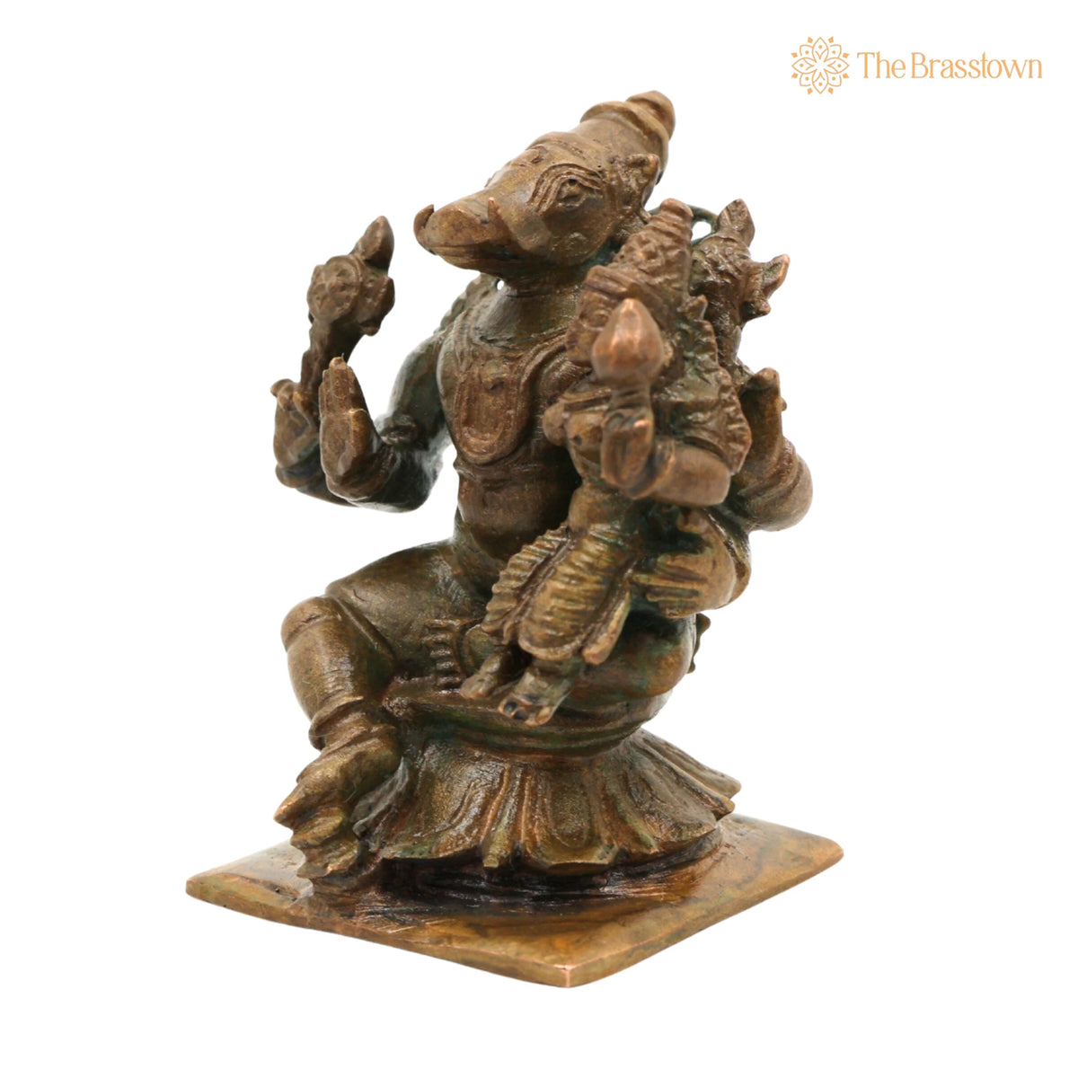 Bronze Handcrafted Varaha Lakshmi Idol – Temple &amp; Home Décor Statue 2.5 Inch 3