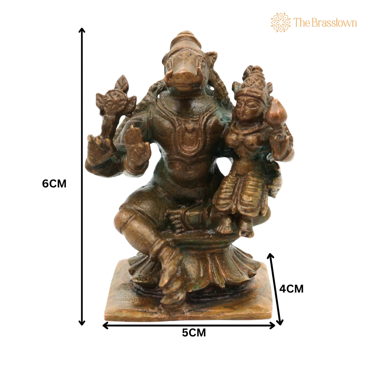 Bronze Handcrafted Varaha Lakshmi Idol – Temple &amp; Home Décor Statue 2.5 Inch 5