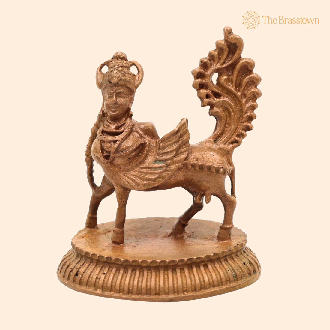 Bronze Kamadenu – Gomata, Surabhi, Divine Cow, Nandini, Panchaloha Handmade Sculpture for Pooja &amp; Home Décor 2 Inch 1
