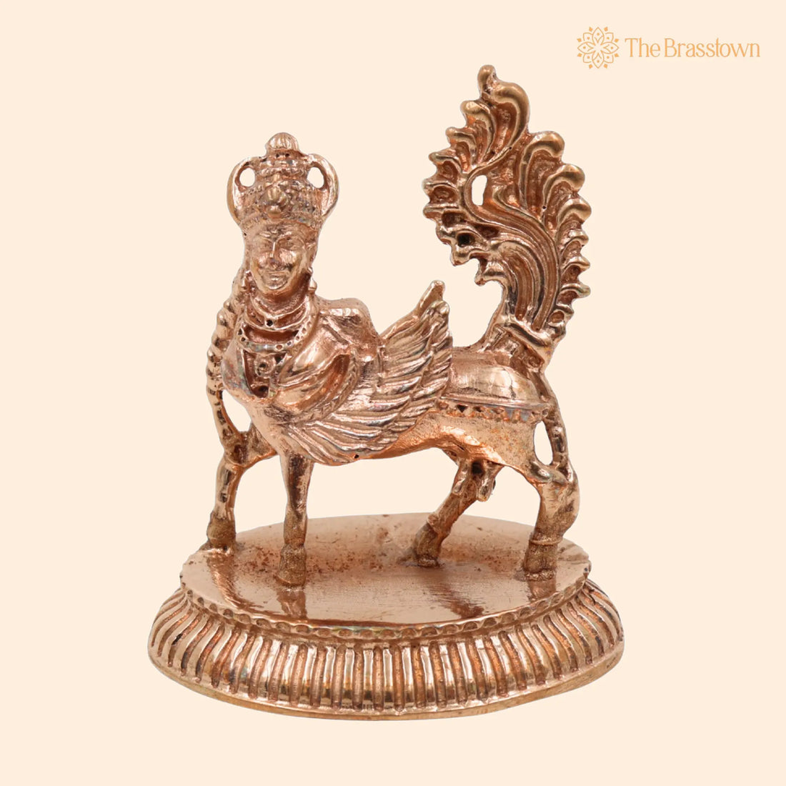 Bronze Handcrafted Kamadenu – Gomata, Surabhi, Divya Gau for Pooja, Temple &amp; Home Décor 2 Inch 1