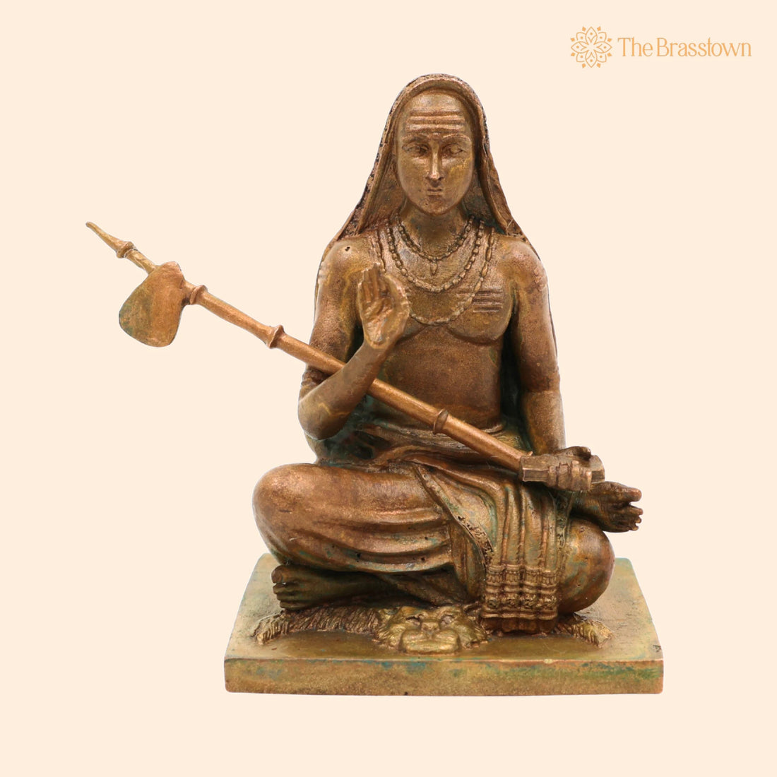 Bronze Shankaracharya Idol – Handcrafted Adi Shankaracharya Murti, Jagadguru Shankaracharya Statue for Puja, Home Mandir &amp; Décor 3 Inch 1