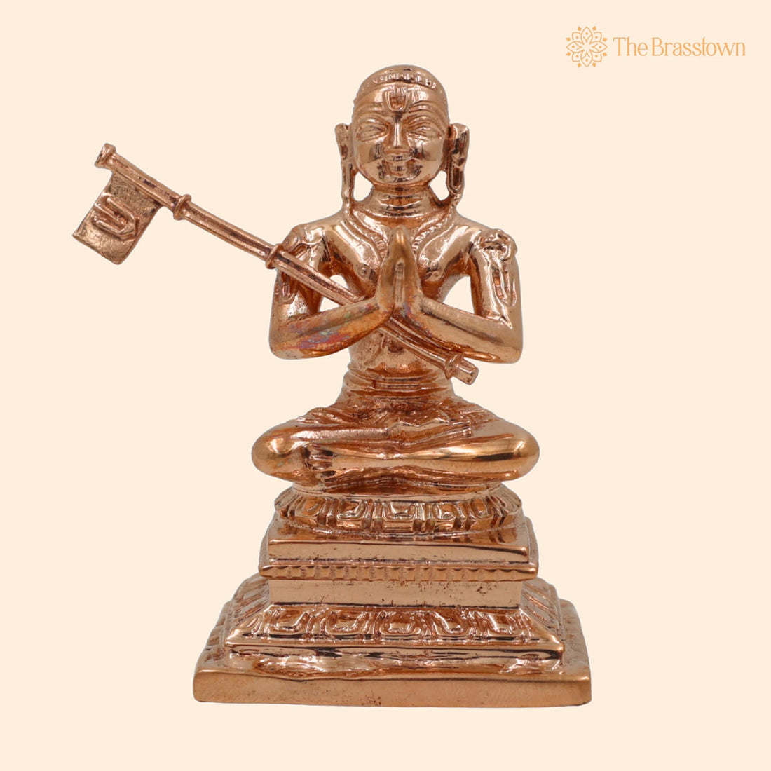 Bronze Handcrafted Madhvacharya Idol – Panchaloha Dvaita Acharya Murti, Anandatirtha Statue for Temple &amp; Home Décor 3 Inch 1