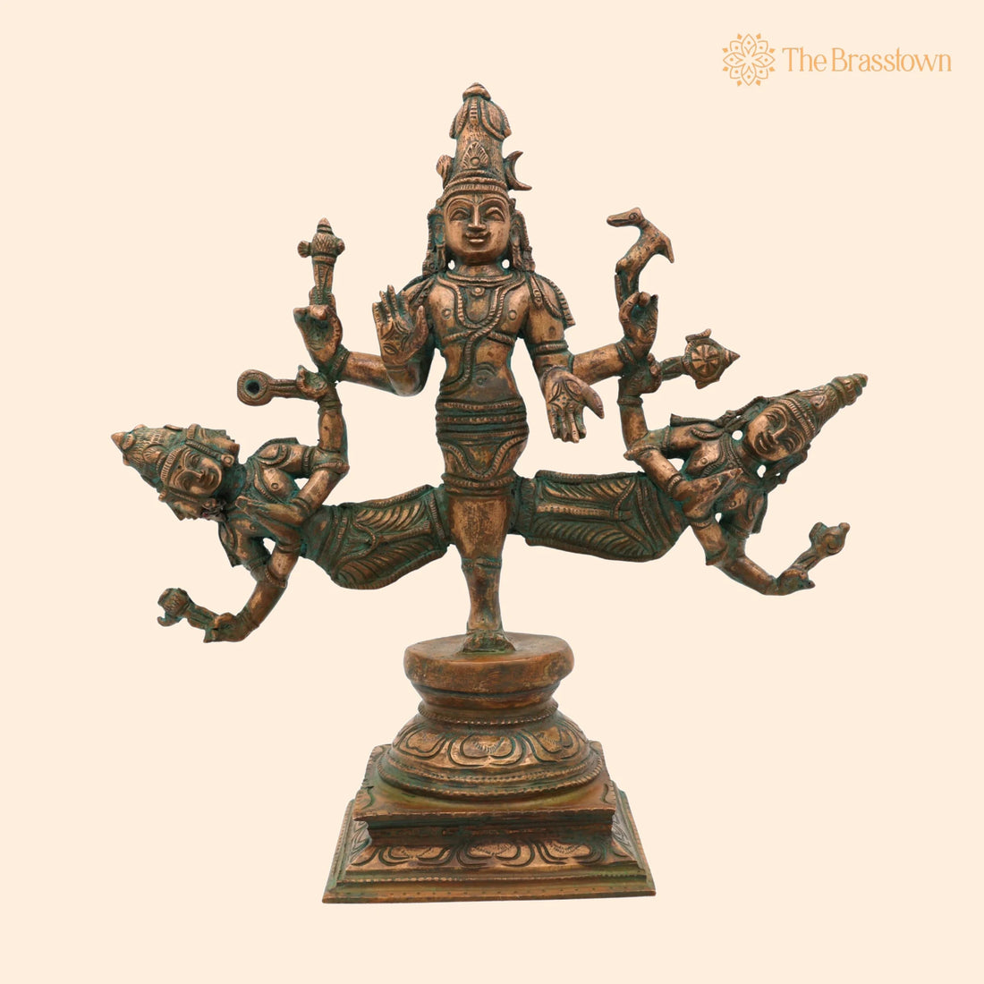 Bronze Ekapada Bhairava Idol – One-Legged Bhairav Statue, Panchaloha Handcrafted Chola Art Murti for Puja &amp; Home Décor 10.5 Inch 1