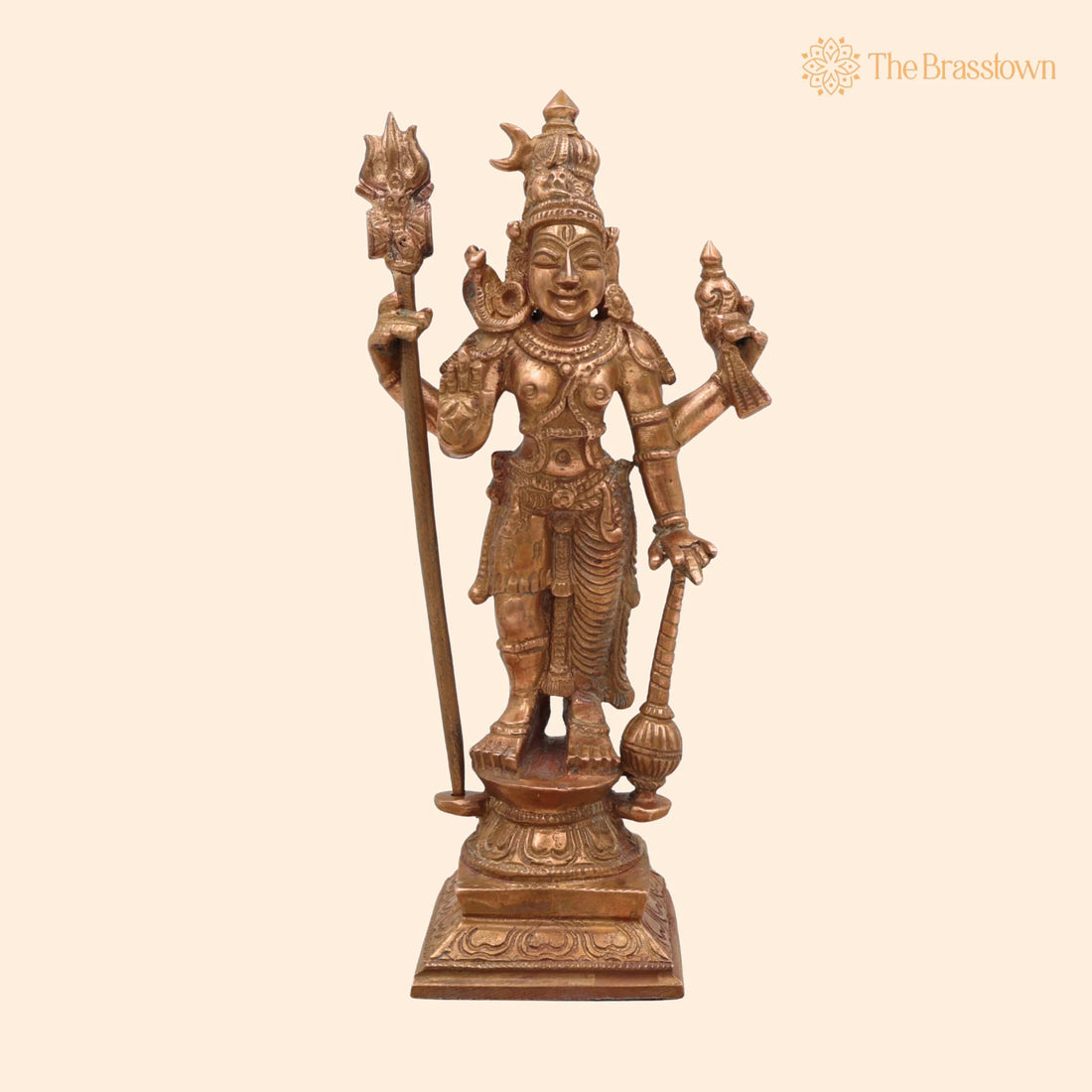 Bronze Exquisite Harihara Idol – Panchaloha / Panchadhatu Hari Hara Murti, Handcrafted South Indian Temple Statue 6.5 Inch 1