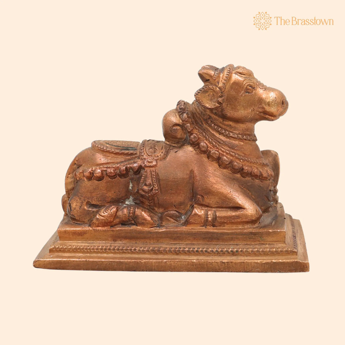 Handcrafted Bronze Nandi Bull Idol – Panchaloha Murti, Chola Art, South India Temple Décor 3 Inch 1