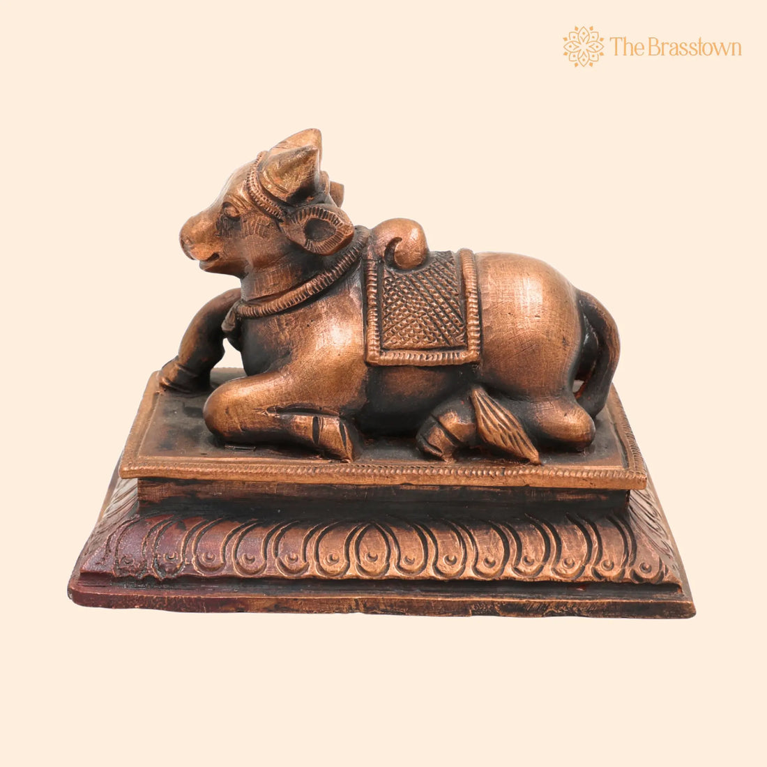 Handcrafted Bronze Nandi Idol – Panchaloha, Ashtadhatu, Nandikeshwara Murti, Chola Art Sculpture for Pooja &amp; Home Décor 3 Inch 1