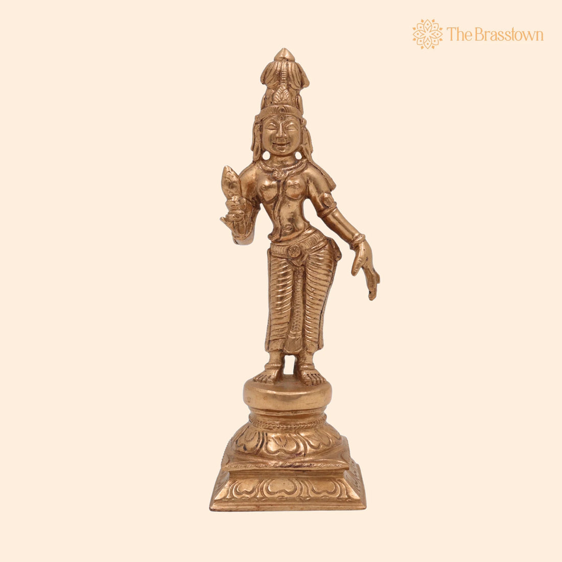 Bronze Bhu Devi Idol – Handcrafted Panchaloha Bhudevi Prithvi Mata Statue for Puja, Home Mandir &amp; Décor 5.5 Inch 1