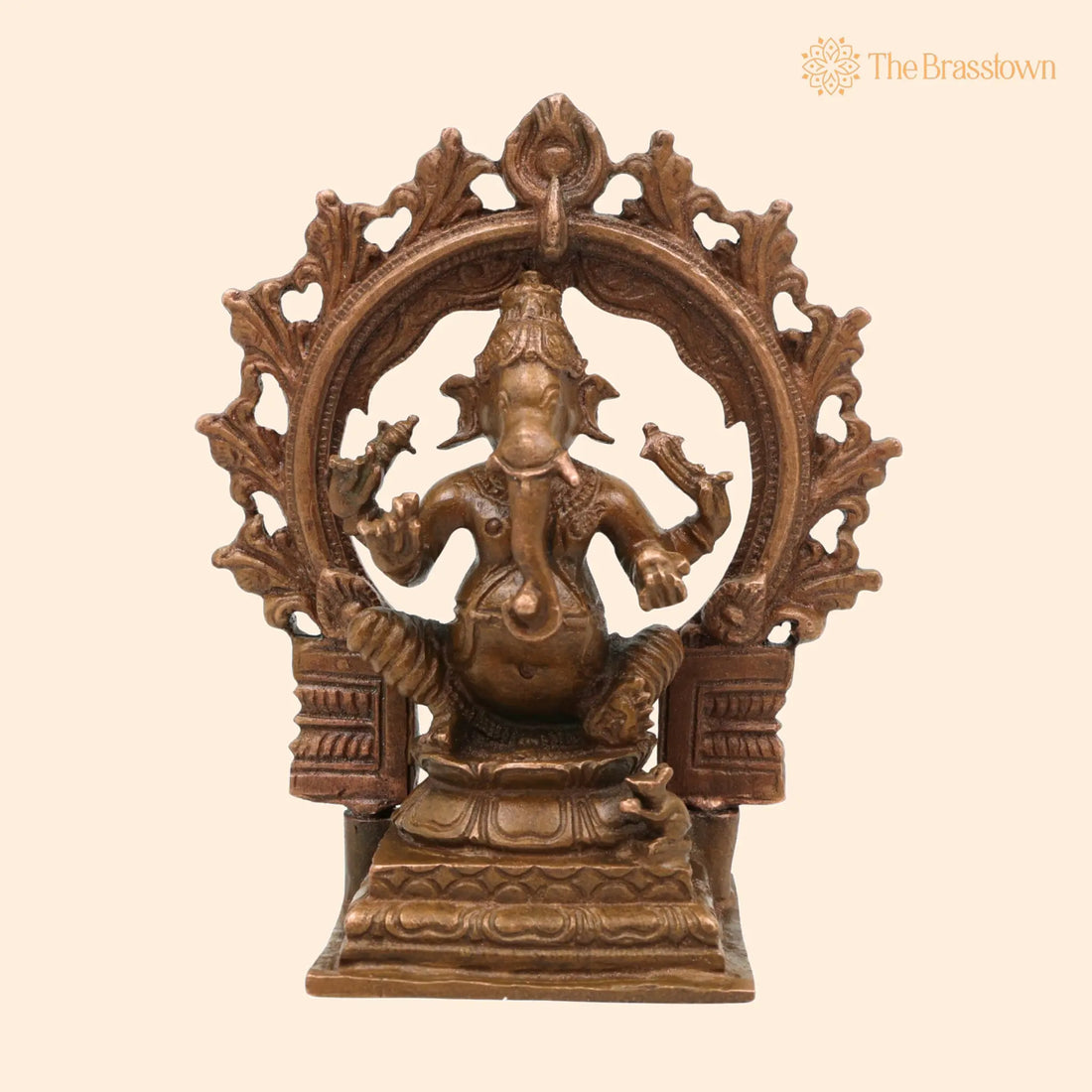 Handmade Bronze Ganesha Idol – Panchaloha Vinayaka Murti, Siddhivinayak Ganapati Statue, Ekadanta Vighnaharta Figurine, Chola Art 4 Inch 1