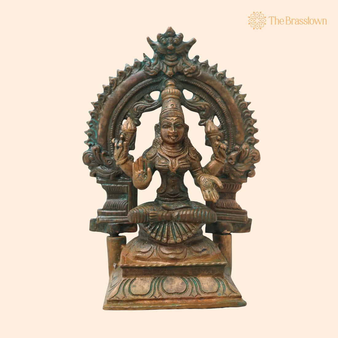 Bronze Mahalakshmi Idol Statue for Pooja – Handcrafted Vastu Décor, Temple Worship &amp; Gifting 6 Inch 1