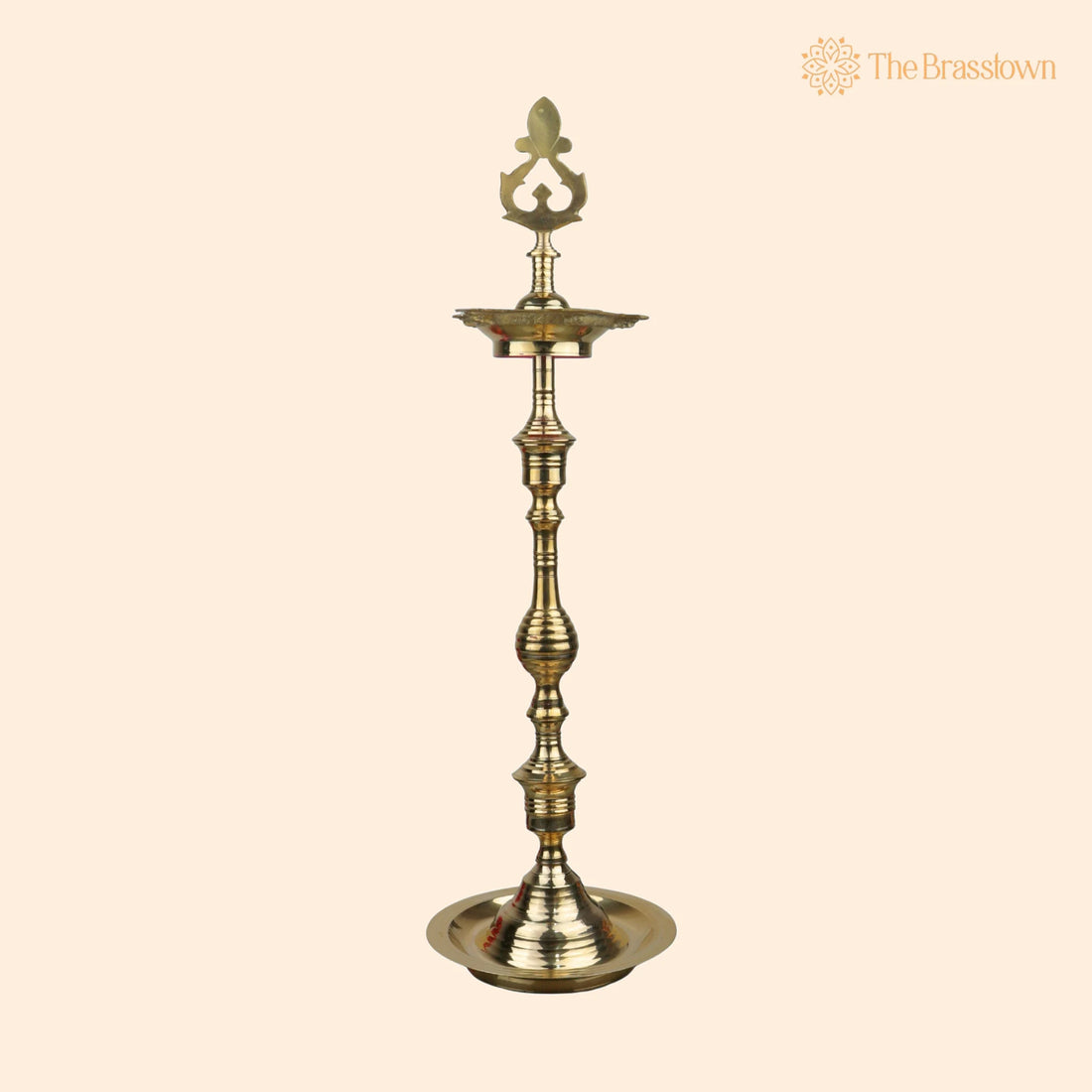 Brass Table Lamp – Handcrafted Peetal Pittal Pooja Lamp, Decorative LED Table Light, Home, Temple &amp; Office Spiritual Décor 26 Inch 1