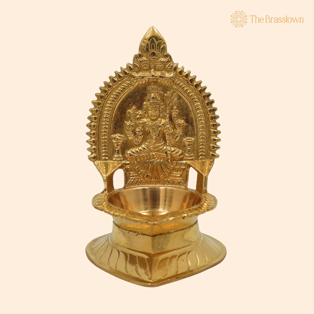 Brass Kamakshi Diya – Raja Rajeshwari Lamp, Pooja Deepam, Traditional Handmade Spiritual Lamp for Home &amp; Temple Décor 5 Inch 1