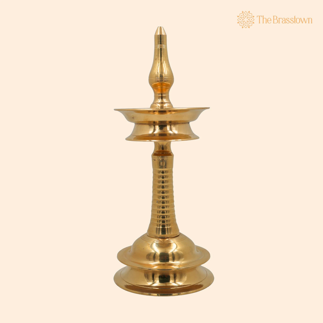Brass Kerala Lamp Table Nilavilakku – Traditional Handmade Brass Oil Lamp, Ethnic Pooja &amp; Temple Lighting 13 Inch 1